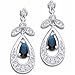 14K White Gold Designer Blue Sapphire and Diamond Earrings