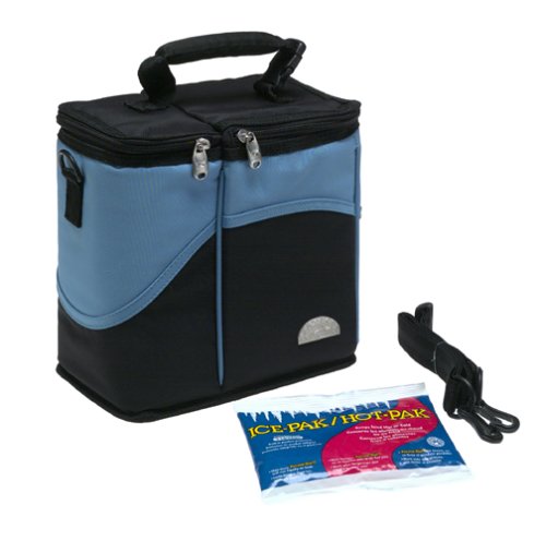 Baby Innovations Thermal Duo Food Tote in Black with Blue Trim