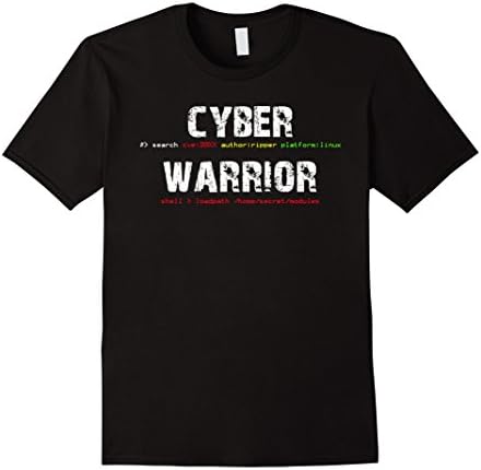 Men's Cyber Warrior Ethical Hacker Command Line T-Shirt 3XL Black
