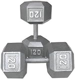 Pair 120 lb. Cast Iron Dumbbells