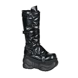 Demonia Men's BOXER-209, 4'' Platform Black Pu Cyber Men's Boot W/Modular Pieces