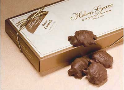 Helen Grace Chocolates, Milk Chocolate Caramel Pecan Clusters, 6 oz. Gift Box by Helen Grace Chocolates