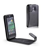 Sale MaryCom PREMIUM QUALITÄT Leder Handytasche schwarz für LG P990 OPTIMUS Speed Smartphone + gratis Displayschutzfolie