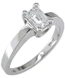 3/4carat Emerald Cut Diamond Solitaire Ring in 14K White Gold (HI/SI1)