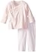 Burt's Bees Baby Baby-Girls Organic Kimono Top and Striped Pant Set, Blossom, 0-3 Months