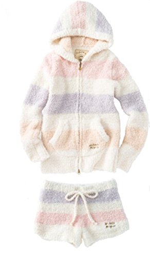 ルームウェア レディース 【gelato pique ジェラート ピケ】 冬 秋 春 もこもこ パーカー ショートパンツ 上下セット フリース マシュマロタッチ ボーダー 【並行輸入品】 SY-86A