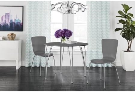 DHP Bentwood Dining Table with Dining Chair Set of 2, Gray, '50s Vintage Design, Meets Modern Life in our Stunning Dining Table &amp; Chair Collection