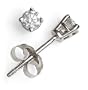 14k White Gold Round Diamond 4-Prong Solitaire Earrings (1/5 ct, J, I2)