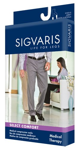 Sigvaris 860 Select Comfort Series 20-30 mmHg Men's Closed Toe Knee Highs - 862C Size: M2, Color: Black 99