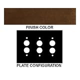 Classic Accents Aged (Matte) Antique Brass 3 Gang Push Button Switch Wall Plate