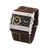 Nike Oregon Series Square Leather Analog Watch - Brown Black Pro Gold - WA0054-293 by Nike