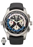 Girard Perregaux Worldtimer - ww.tc USA 76 Men's Chronograph Watch Titanium Black Dial on Black Rubber Strap Strap 49800-21-003YFK6A