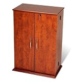 Cherry Finish Small Locking Media Storage Cabinet by Prepac