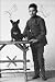 Art Poster, Boy with French Bulldog - 18.75 x 27.5