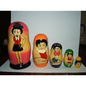 Russian Nesting Doll Betty Boop 5 Pieces / 7 in Tall #7.122