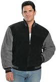 Mens Suede Classic Baseball Bomber Jacket