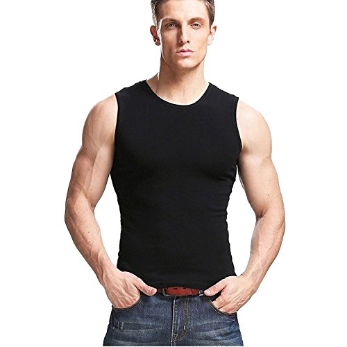 Xudian men's Tank Top Stretchy Athletic Sleeveless Shirt Crewneck