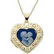 14K Yellow Gold Mother and Child Cameo Locket