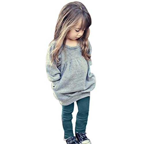 Elevin(TM)Toddler Kids Girls Autumn Warm Long Sleeve T-shirt +Long Pants Outfit