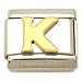 "K" Italian Charm Gold Plated 9mm