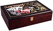 Glossy Wooden Poker Chip Case - Holds 200 Chips, 2 Decks of Playing Cards and Dice