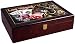 Glossy Wooden Poker Chip Case - Holds 200 Chips, 2 Decks of Playing Cards and Dice