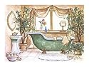 Vintage Bathtub lll Architecture Art Poster Print by Janet Kruskamp, 8x6