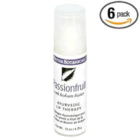 Better Botanicals Ayurvedic Lip Therapy with Kokum Butter, Passionfruit, .15-Ounce Bottles (Pack of 6)