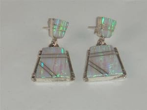 Navajo Indian Jewelry Opal Earrings - ER-0025