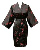 Kimono Robe - Brocade Mini Cherry Blossom & Bamboo (Short)