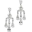 Sterling Silver Cubic Zirconia Flower Chandelier Earrings by Cheryl M