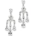 Sterling Silver Cubic Zirconia Flower Chandelier Earrings by Cheryl M