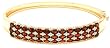 Yellow Gold Plated Sterling Silver Garnet and Diamond Accent Bangle Bracelet