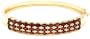 Yellow Gold Plated Sterling Silver Garnet and Diamond Accent Bangle Bracelet