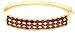 Yellow Gold Overlay Sterling Silver Garnet w/ Diamond Accent Bangle Bracelet, 7.5
