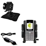 Samsung SCH-R200 Auto Bean Bag Dash Holder with Car Charger - Uses Gomadic TipExchange