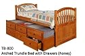Furniture online: Pine Ridge Honey Arched Twin Trundle Bed w/ Drawers