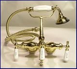 Brass Clawfoot Tub Antique Phone Style Diverter Faucet with Hand Shower