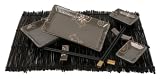 Taylor 8-pc Sushi Set - Taupe with Beige Floral Pattern
