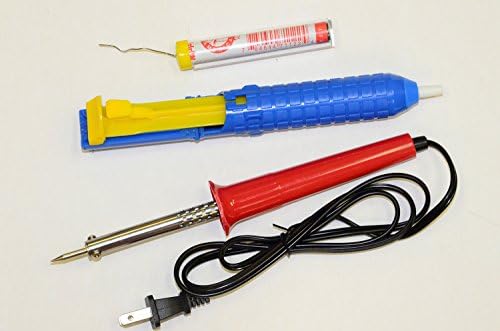 60W Listed Professional Soldering Iron Kit (Soldering iron + 7' (7 Feet) Soldering Wire 60/40 rosin core + Desoldering Pump)