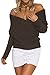 Women's Sexy V Neck Off Shoulder Crisscross Wrap Knit Sweater Jumper