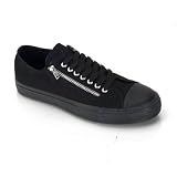 MENS Casual Shoes Style Rocker Emo Canvas 2 Zipper Low Top Sneaker Size: 7 Colors: Black