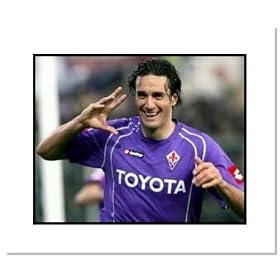 Luca Toni Fiorentina Double Matted 8x10 Photograph Goal Celebration