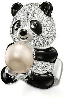 Thomas Sabo Sterling Silver Ring 1901 Panda With Pearl Size 7.5