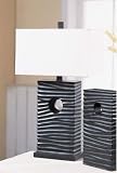 29 Inch Polyresin Ripple Table Lamp