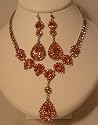 Pink Crystal Necklace and Earring Set