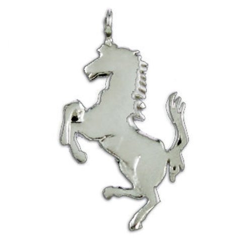 925 Sterling Silver Prancing Horse Ferrari Logo Pendant