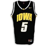 Iowa Hawkeyes Number 5 Youth Replica Basketball Jersey - Black