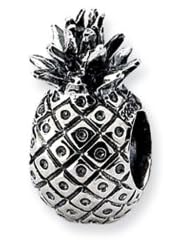 Sterling Silver Pineapple Charm for 3mm Charm Bracelets