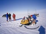 Oversnow Geophysical Team of the British Antarctic Survey, Antarctica, Polar Regions Art Photographic Poster Print by Geoff Renner, 32x24